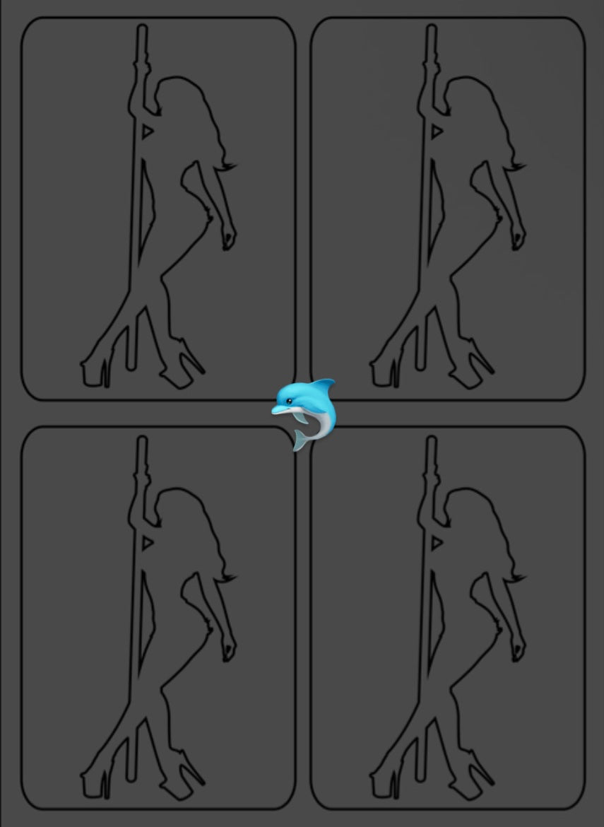 Pochoirs stripteaseuse #4 x8
