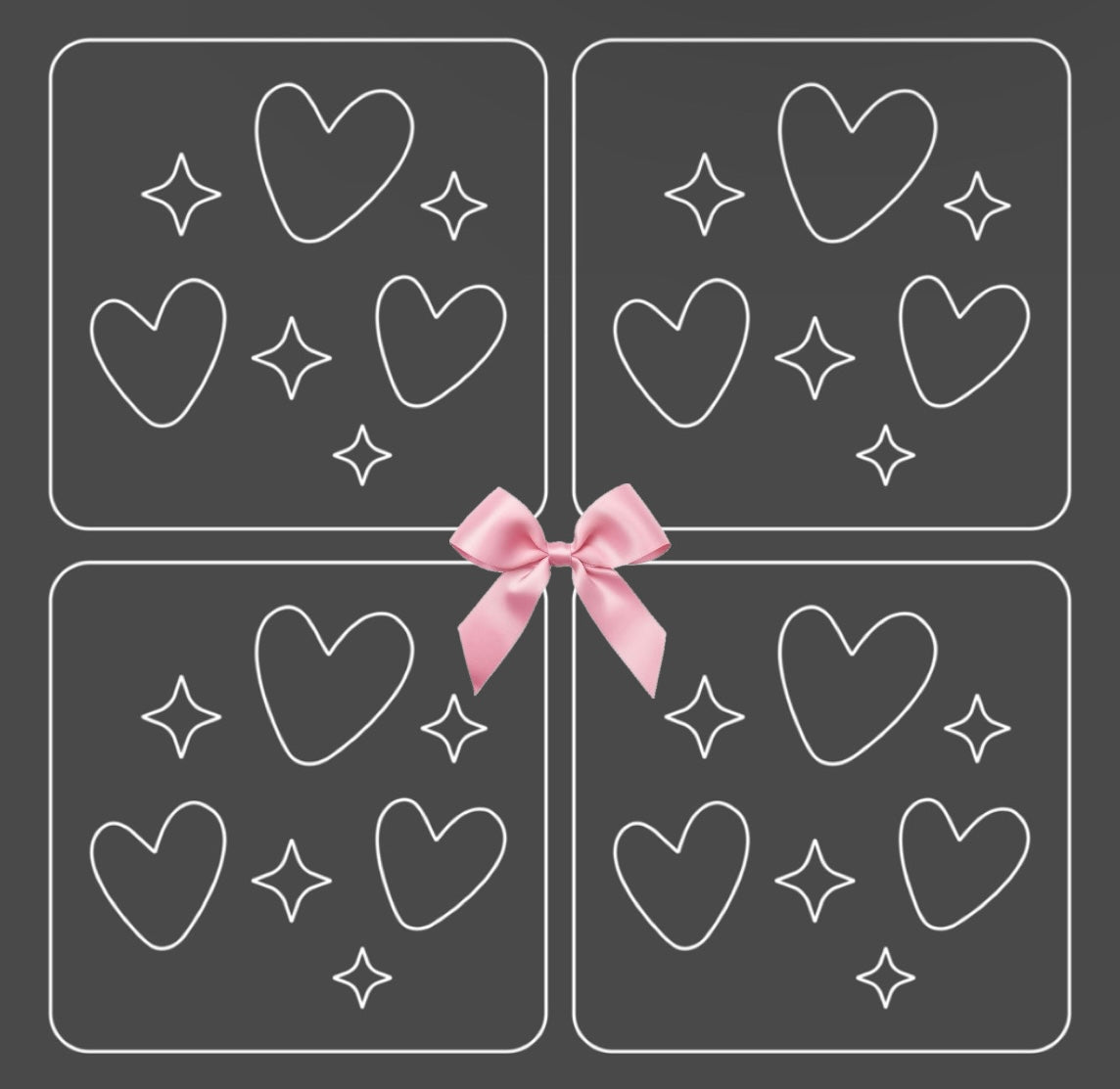 Pochoirs pattern coeur x8