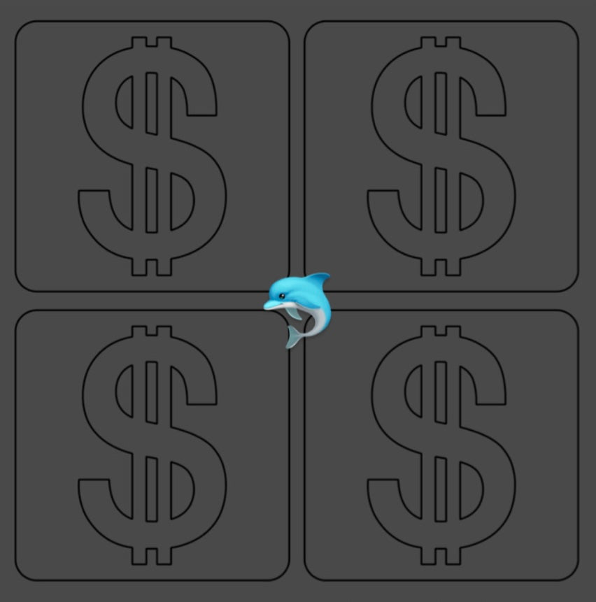 Pochoirs dollars x8