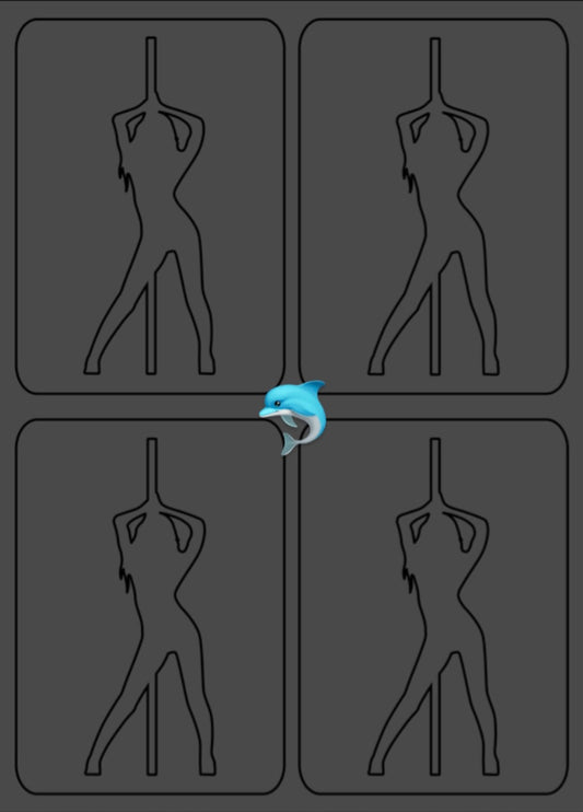 Pochoirs stripteaseuse #3 x8