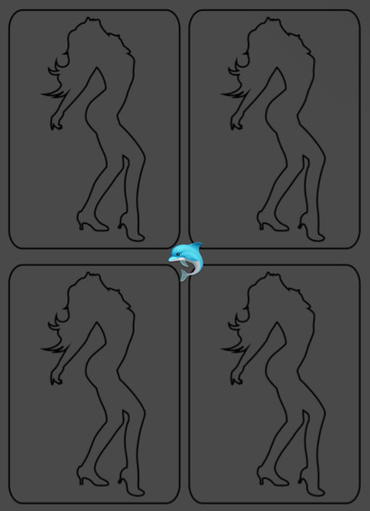 Pochoirs stripteaseuse #2 x8