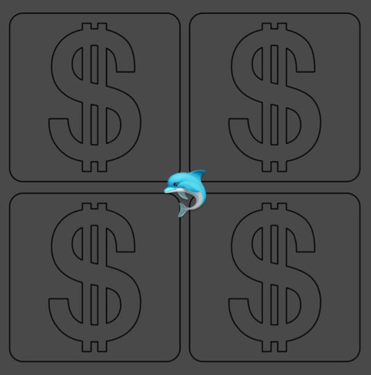 Pochoirs dollars x8